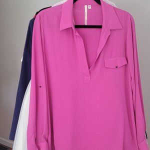 Fuchsia, lightweight shirt size large